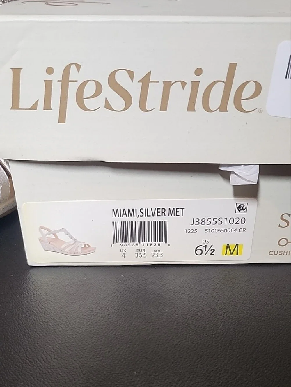 Life Stride Miami Silver Met Braided Dress Sandals